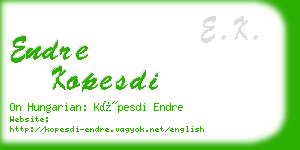 endre kopesdi business card